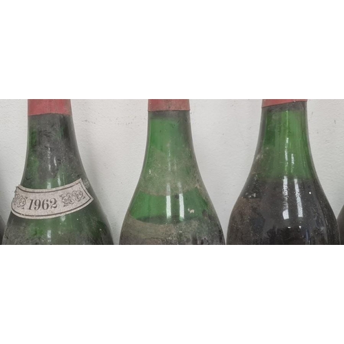 295 - Five bottles of 1962 Clos St Denis shipped by Morgan Furze & Co, London and five bottles of Nuits St... 