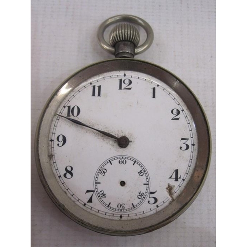 328 - Open faced pocket watch with enamel dial with subsidiary seconds dial (missing hands and damage to e... 