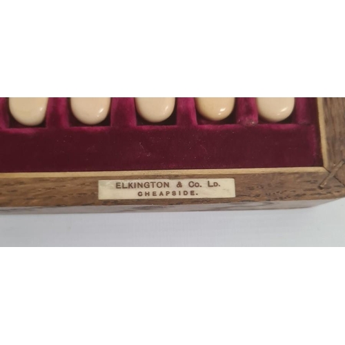 333 - Plated canteen of flatware with ivorine handles, in Elkington & Co Ltd wooden box