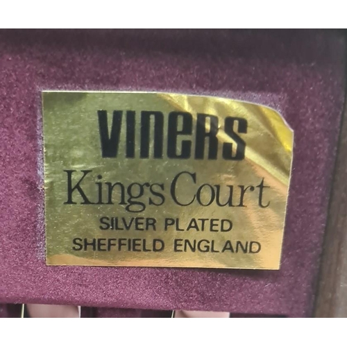 335 - Cased Viners canteen of cutlery, Kings Court silver-plated