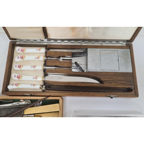 348 - Quantity of James Ryals stainless steel flatware with wooden handles, other assorted flatware and a ... 