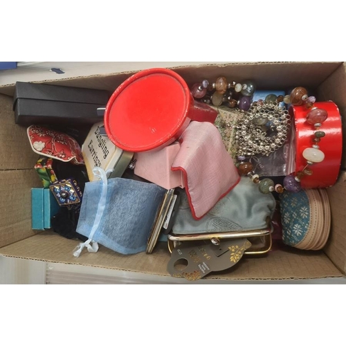 353 - A quantity of costume jewellery, beaded necklaces, earrings, bangles etc (1 box)