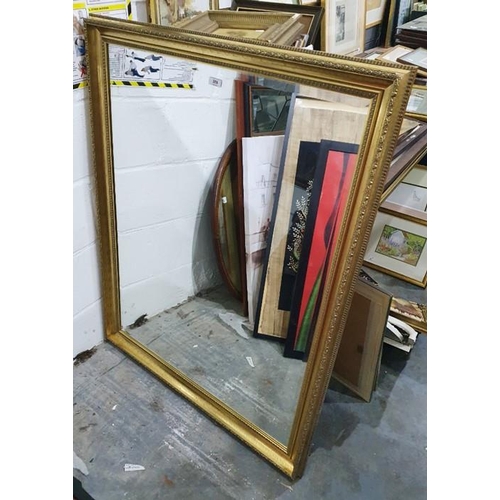 359 - Rectangular gilt framed mirror, assorted modern prints, mirrors, etc