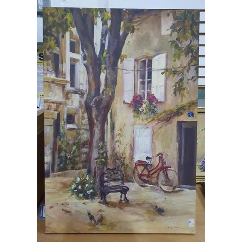 365 - Assorted decorative prints, modern prints, architectural-type prints, prints on canvas, mirrors, etc