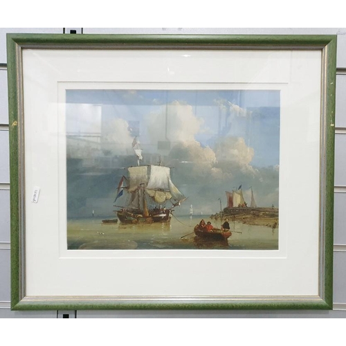 379 - Set of six colour prints after 19th century school oils, ships at sea, various sizes (6)