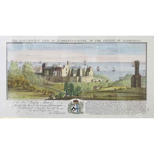 384 - After Samuel and Nathaniel Buck 
 Four reproduction colour prints 
 South East View of Warwick Castl... 