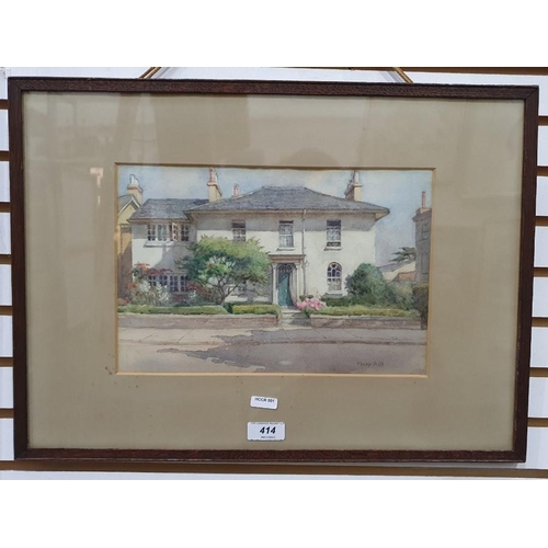 414 - Mary Hill (20th century school)
 Watercolour
 Study of a house, signed lower right, 19cm x 29cm