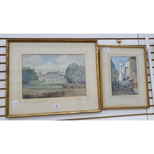 421 - C Lovett-Gill (mid 20th century school) 
 Watercolour 
 'Leatheringsett Norfolk', signed lower right... 