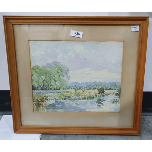 425 - Edwin Dixon Rodway 
 Watercolour 
 River scene, signed lower right, 22cm x 28cm