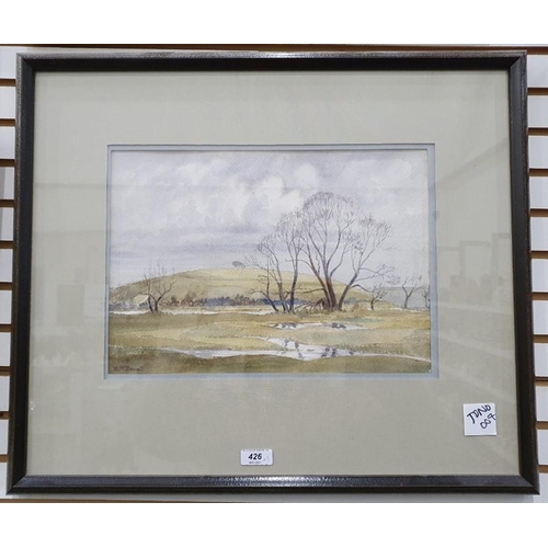 426 - H McDowall (20th century)
 Watercolour 
 Winter Landscape , signed lower left, 25.5cm x 36.5cm 
 Art... 