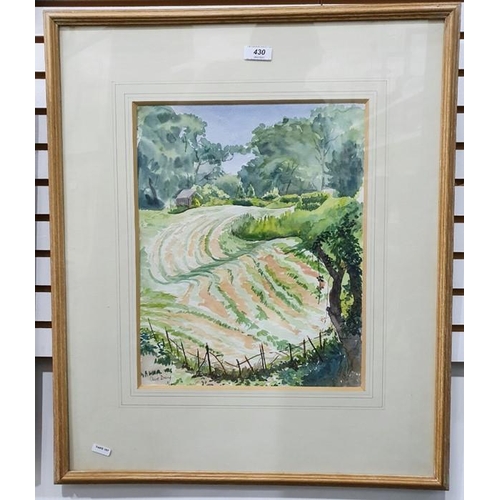 430 - Olive Dring (20th century school)
 Watercolour 
 Landscape scene, signed lower left, 38cm x 30cm