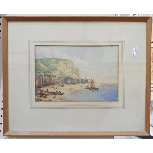 436 - E V Jackson (19th century school)
 Watercolour
 Coastal Scene, signed lower right and dated 1884
 18... 