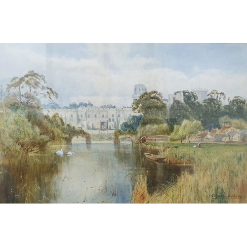 440 - Vernon Allen (19th century school)
 Watercolours
 Fishermen with cathedral in background, signed low... 