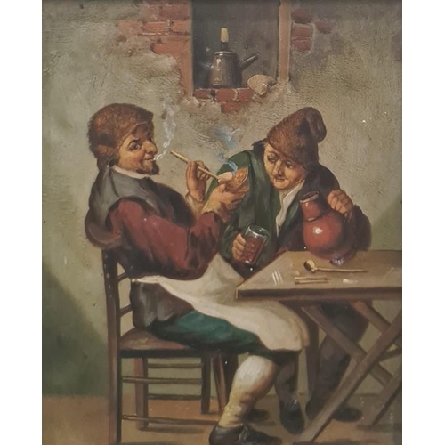 485 - Continental school
 Set of four oils on board
 Tavern scenes, unsigned, each 20 x 16.5cm approx (4)