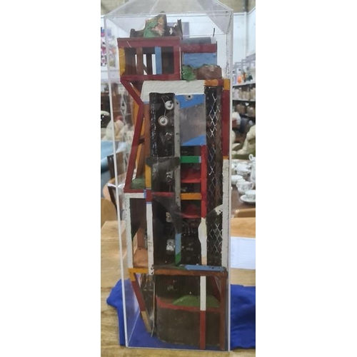 490 - Michael Holland (1947-2002) 
 Tower blocks of materials
 Mixed media including paint, wood, reused a... 