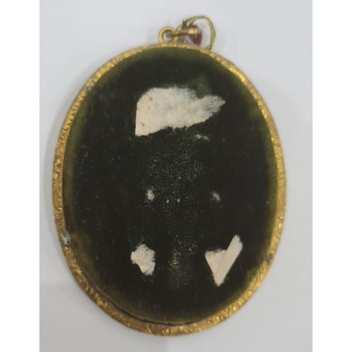 492 - Late 19th/early 20th century school 
 Watercolour miniature on ivory
 Head and shoulders portrait of... 