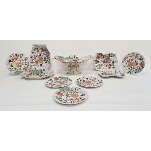 6 - Early 19th century Masons 'Patent Ironstone China' part dessert set to include pedestal serving dish... 