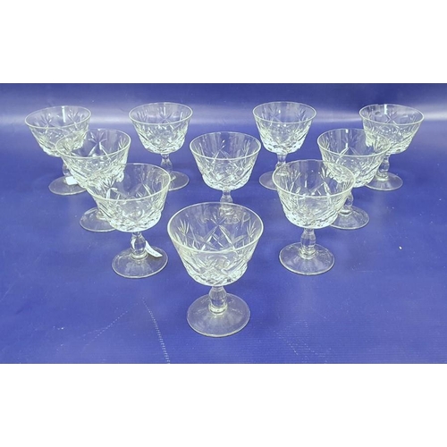 96 - Large quantity various cut stemmed wine glasses, hocks, champagnes, liqueurs