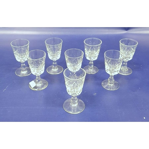 96 - Large quantity various cut stemmed wine glasses, hocks, champagnes, liqueurs