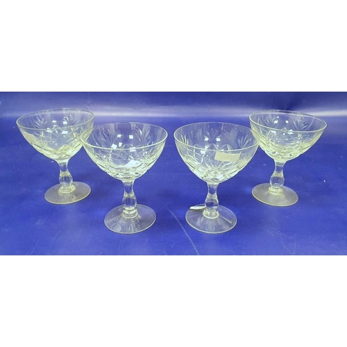 96 - Large quantity various cut stemmed wine glasses, hocks, champagnes, liqueurs