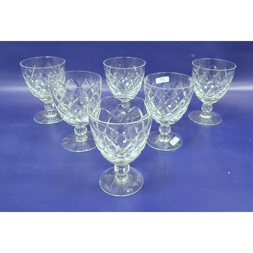 96 - Large quantity various cut stemmed wine glasses, hocks, champagnes, liqueurs