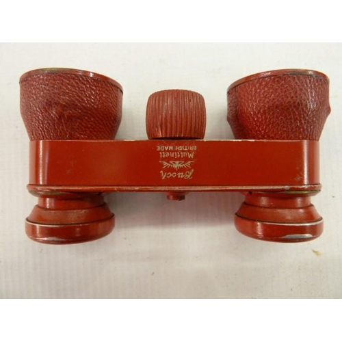 123 - Pair of Tourix 6x binoculars and a pair of Busch Multinett binoculars, in red leather case (2)