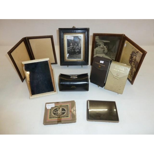 132 - Collectables - vintage fold out mirror, picture frames, Kodak negative albums,  etc.
