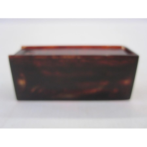 141 - Miniature set of 'Dominos de Poche' in faux ivory and phenolic, in a faux tortoiseshell box, c. 1920