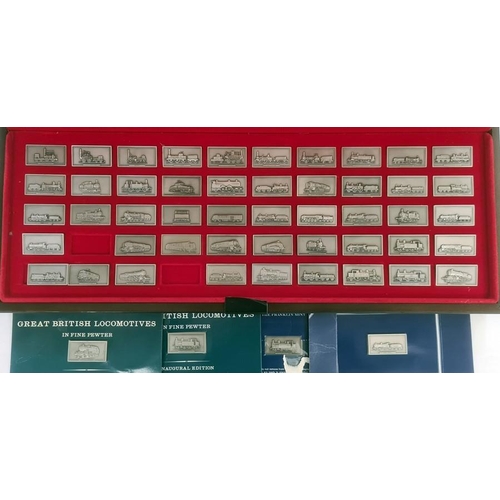 151 - Collection of pewter ingots representing 'Great British Locomotives' and two additional train ingots