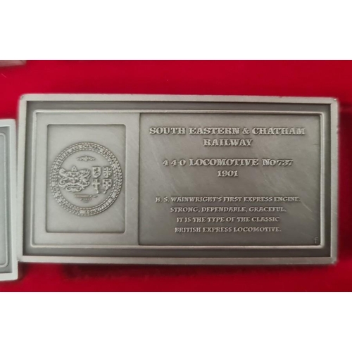 151 - Collection of pewter ingots representing 'Great British Locomotives' and two additional train ingots