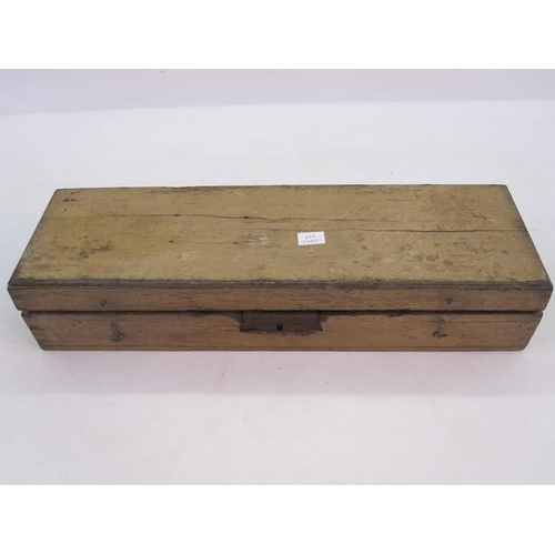 154 - Brass theodolite by G Adams London in wooden fitted case, 53.5cm long