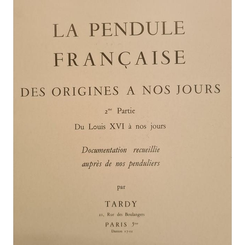 51 - Bound copies of 'La Pendule Francaise' Tardy, Paris, rebound, marbled boards, quarter green cloth, m... 