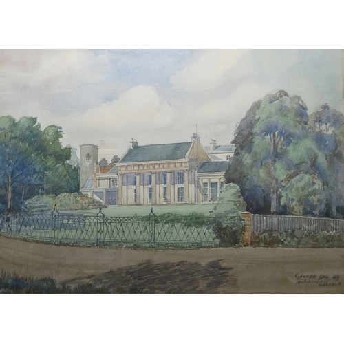 421 - C Lovett-Gill (mid 20th century school) 
 Watercolour 
 'Leatheringsett Norfolk', signed lower right... 