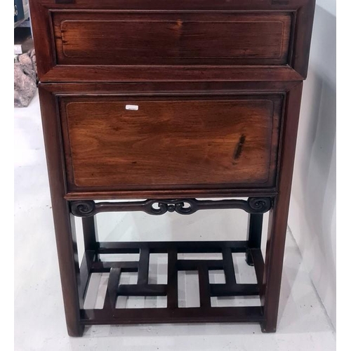 1108 - Chinese-style pedestal desk, the rectangular top above three drawers, each pedestal with two drawers... 