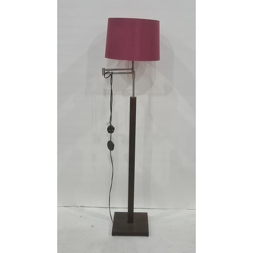 1117 - Modern standard lamp with bracket arm support with pink shade