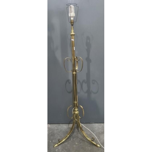 1231A - Modern brass standard lamp with scroll decoration