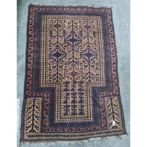 1257A - Pair of second half of the 19th century baluch prayer rugs, herat, Afganistan 130 x 87 cm (2)