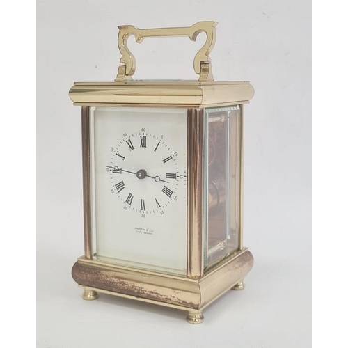 1280 - Martin & Co of Cheltenham carriage clock with Roman numerals