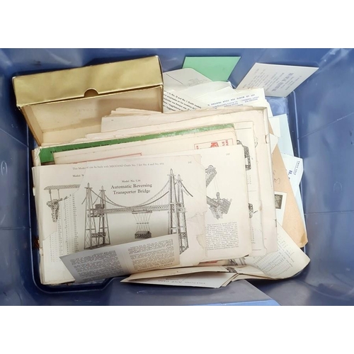 148B - Quantity of ephemera to include old Ordnance survey maps, Meccano instruction booklets, set plates f... 