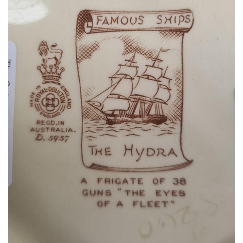 16 - Royal Doulton 'Famous Ships, The Hydra' trinket dish, no.D5947, 23cm wide and a Royal Doulton bowl, ... 