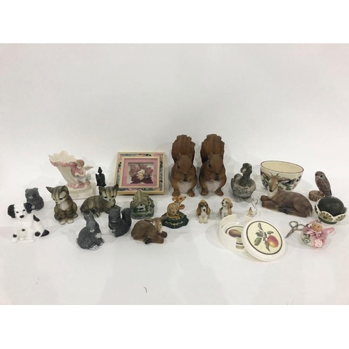 175 - Chodziez Polish part tea service, decorative model animals, glassware, china items, etc (3 boxes)