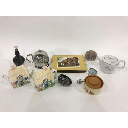 176 - Assorted glassware, cottage teapots, glass vases and miscellaneous items (3 boxes)