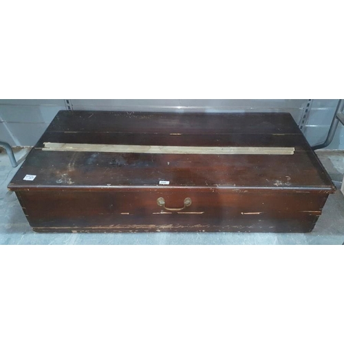 223 - Large vintage wooden clerical robe storage box with hinged lid