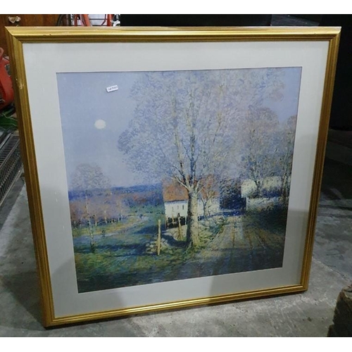 263 - Quantity of pictures and prints to include 20th century oil on canvas, river scene (9)