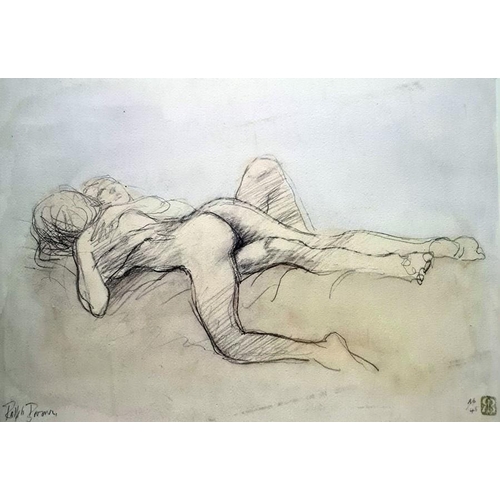 273 - Ralph Brown (1920-2013)
 Artist's proof lithograph
 Two nude figures, signed, mounted and unframed, ... 