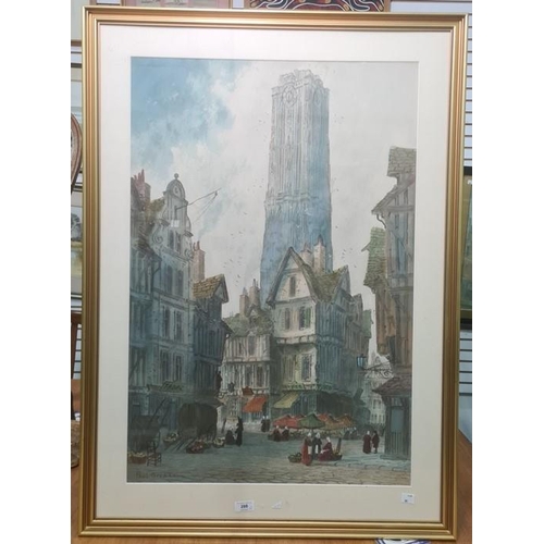 280 - Paul Braddon (20th century school)
 Watercolour and pastel
 Continental townscape, signed lower left... 