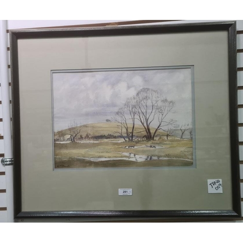 281 - H McDowall (20th century) 
 Watercolour
 Winter landscape, signed lower left, 25.5cm x 36.5cm 
 Arth... 