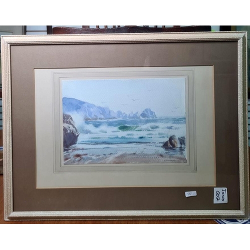 281 - H McDowall (20th century) 
 Watercolour
 Winter landscape, signed lower left, 25.5cm x 36.5cm 
 Arth... 