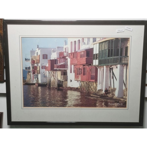 296 - Set of three photographs of Mediterranean scenes, signed 'Genges Meis', 24.5cm x 37cm (3)