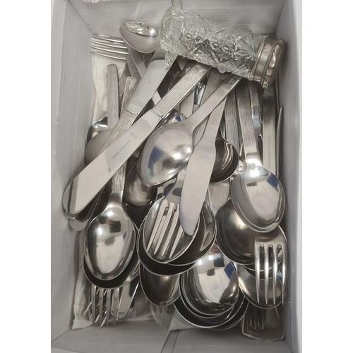 378 - EPNS tankard, cruet set, small epergne, large quantity of flatware and other plate (5 boxes)